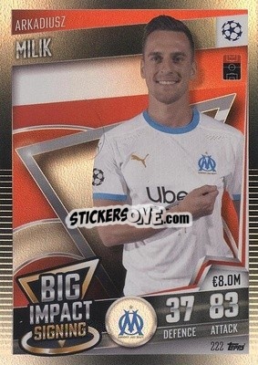 Sticker Arkadiusz Milik - Match Attax 101. Season 2020-2021
 n. 222 - Topps