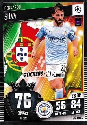 Cromo Bernardo Silva - Match Attax 101. Season 2020-2021
 - Topps