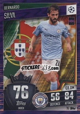 Sticker Bernardo Silva - Match Attax 101. Season 2020-2021
 n. 76p - Topps