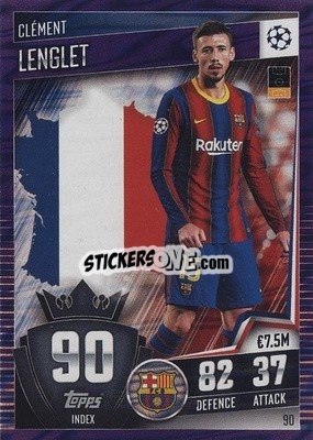 Sticker Clement Lenglet - Match Attax 101. Season 2020-2021
 n. 90p - Topps