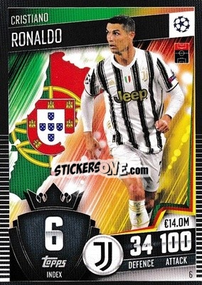 Sticker Cristiano Ronaldo - Match Attax 101. Season 2020-2021
 n. 6 - Topps