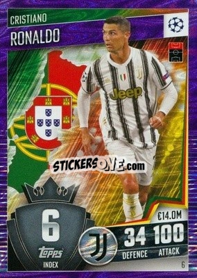 Sticker Cristiano Ronaldo - Match Attax 101. Season 2020-2021
 n. 6p - Topps