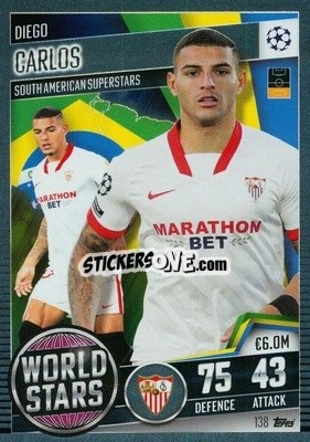 Sticker Diego Carlos - Match Attax 101. Season 2020-2021
 - Topps