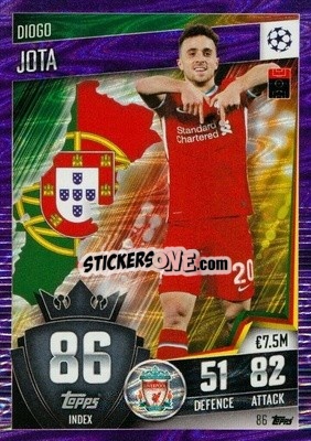 Sticker Diogo Jota - Match Attax 101. Season 2020-2021
 n. 86p - Topps