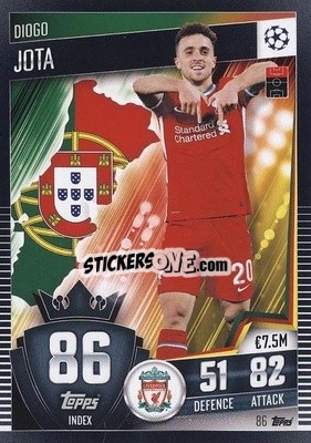 Sticker Diogo Jota - Match Attax 101. Season 2020-2021
 n. 86 - Topps
