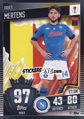 Sticker Dries Mertens - Match Attax 101. Season 2020-2021
 n. 97 - Topps