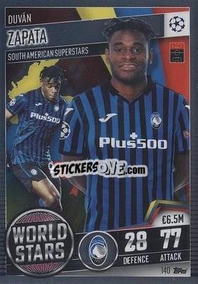 Sticker Duvan Zapata - Match Attax 101. Season 2020-2021
 n. 140 - Topps