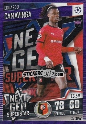 Sticker Eduardo Camavinga - Match Attax 101. Season 2020-2021
 n. 127p - Topps