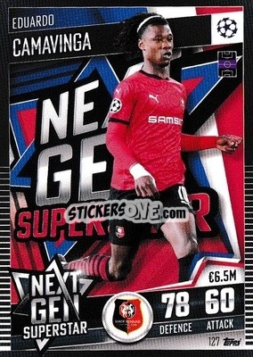 Sticker Eduardo Camavinga - Match Attax 101. Season 2020-2021
 n. 127 - Topps