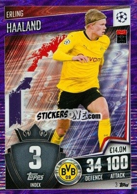 Sticker Erling Haaland - Match Attax 101. Season 2020-2021
 n. 3p - Topps