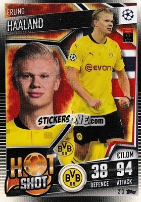 Sticker Erling Haaland - Match Attax 101. Season 2020-2021
 n. 213 - Topps