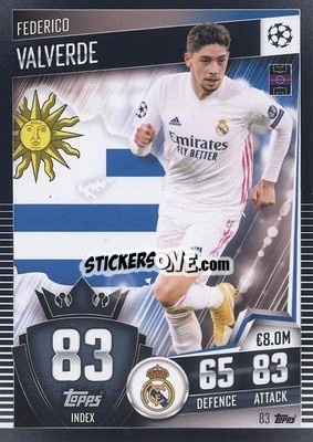 Sticker Federico Valverde - Match Attax 101. Season 2020-2021
 n. 83 - Topps