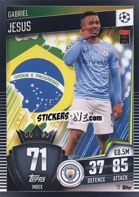 Sticker Gabriel Jesus - Match Attax 101. Season 2020-2021
 - Topps