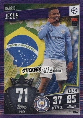 Figurina Gabriel Jesus - Match Attax 101. Season 2020-2021
 - Topps