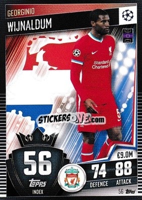 Sticker Georginio Wijnaldum - Match Attax 101. Season 2020-2021
 n. 56 - Topps