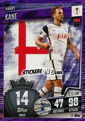 Sticker Harry Kane - Match Attax 101. Season 2020-2021
 n. 14p - Topps