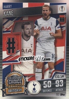 Sticker Harry Kane - Match Attax 101. Season 2020-2021
 n. 193 - Topps