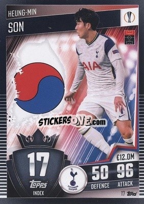 Sticker Heung-Min Son - Match Attax 101. Season 2020-2021
 n. 17 - Topps