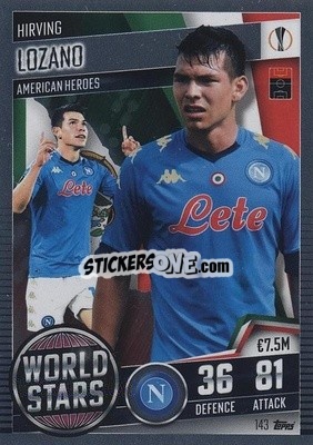 Sticker Hirving Lozano - Match Attax 101. Season 2020-2021
 n. 143 - Topps
