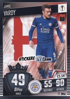 Sticker Jamie Vardy - Match Attax 101. Season 2020-2021
 n. 49 - Topps