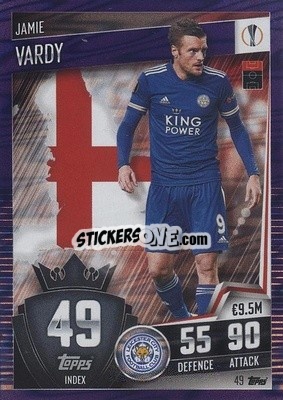 Sticker Jamie Vardy - Match Attax 101. Season 2020-2021
 n. 49p - Topps