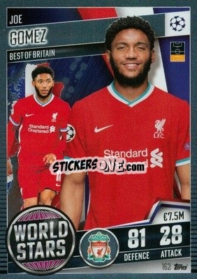 Sticker Joe Gomez - Match Attax 101. Season 2020-2021
 n. 162 - Topps