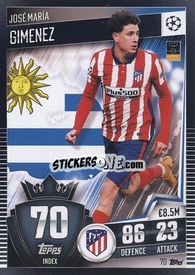 Sticker Jose Maria Gimenez - Match Attax 101. Season 2020-2021
 n. 70 - Topps