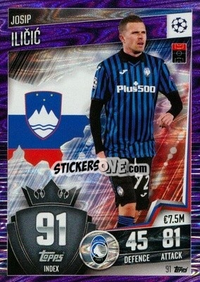 Sticker Josip Ilicic - Match Attax 101. Season 2020-2021
 n. 91p - Topps