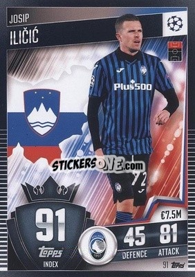 Sticker Josip Ilicic - Match Attax 101. Season 2020-2021
 n. 91 - Topps
