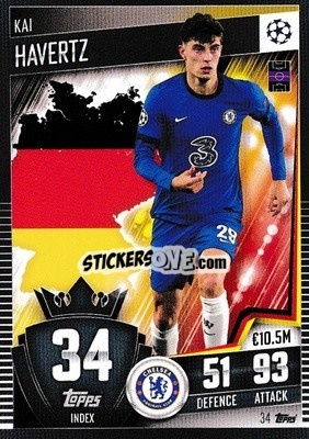 Sticker Kai Havertz - Match Attax 101. Season 2020-2021
 n. 34 - Topps