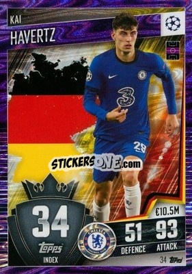 Sticker Kai Havertz - Match Attax 101. Season 2020-2021
 n. 34p - Topps