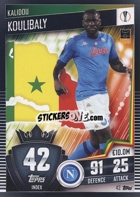 Sticker Kalidou Koulibaly - Match Attax 101. Season 2020-2021
 n. 42 - Topps