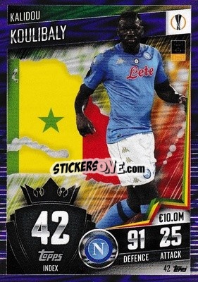 Sticker Kalidou Koulibaly - Match Attax 101. Season 2020-2021
 n. 42p - Topps