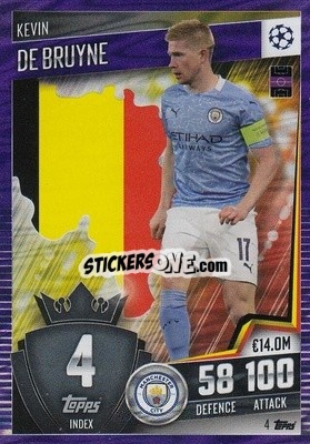 Sticker Kevin De Bruyne - Match Attax 101. Season 2020-2021
 n. 4p - Topps