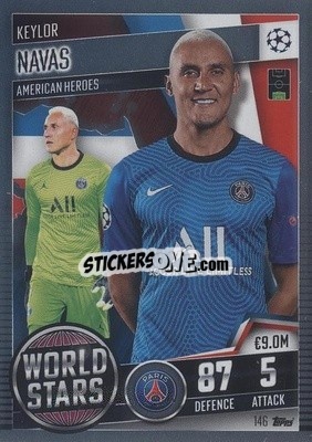Sticker Keylor Navas - Match Attax 101. Season 2020-2021
 n. 146 - Topps