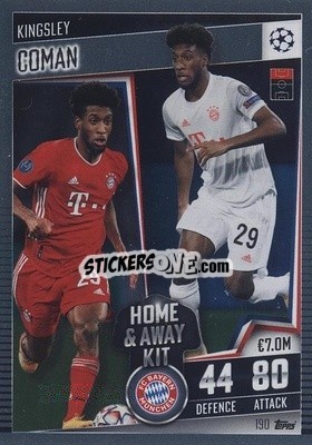 Sticker Kingsley Coman - Match Attax 101. Season 2020-2021
 n. 190 - Topps