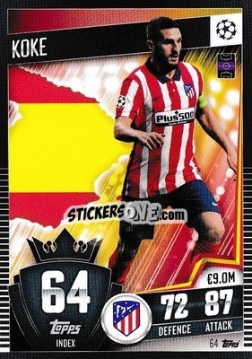 Sticker Koke - Match Attax 101. Season 2020-2021
 n. 64 - Topps