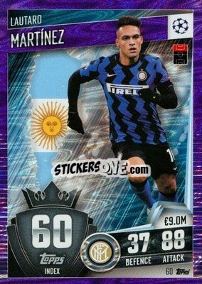 Sticker Lautaro Martinez - Match Attax 101. Season 2020-2021
 n. 60p - Topps