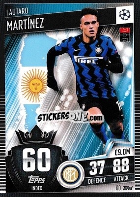 Sticker Lautaro Martinez - Match Attax 101. Season 2020-2021
 n. 60 - Topps