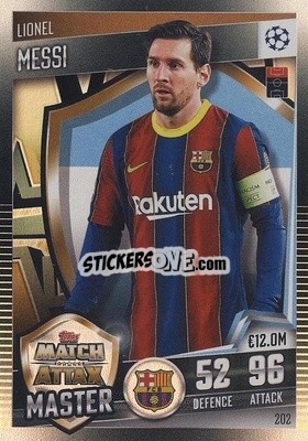 Sticker Lionel Messi - Match Attax 101. Season 2020-2021
 n. 202 - Topps