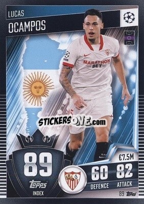 Cromo Lucas Ocampos - Match Attax 101. Season 2020-2021
 n. 89 - Topps