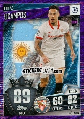 Cromo Lucas Ocampos - Match Attax 101. Season 2020-2021
 n. 89p - Topps