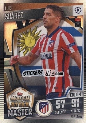 Sticker Luis Suarez - Match Attax 101. Season 2020-2021
 n. 203 - Topps