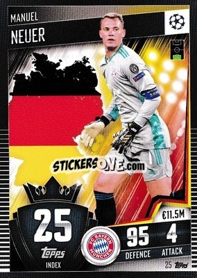 Sticker Manuel Neuer - Match Attax 101. Season 2020-2021
 n. 25 - Topps