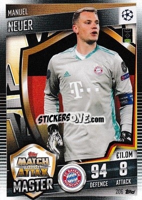 Sticker Manuel Neuer - Match Attax 101. Season 2020-2021
 n. 206 - Topps