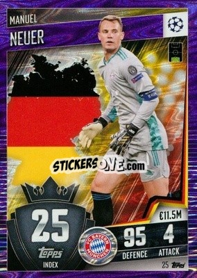 Sticker Manuel Neuer - Match Attax 101. Season 2020-2021
 n. 25p - Topps