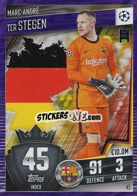 Cromo Marc-Andre ter Stegen - Match Attax 101. Season 2020-2021
 n. 45p - Topps