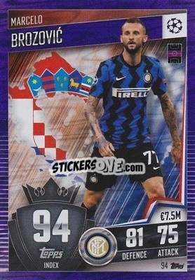 Sticker Marcelo Brozovic - Match Attax 101. Season 2020-2021
 n. 94p - Topps