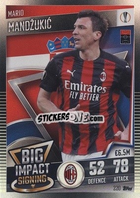 Sticker Mario Mandzukic - Match Attax 101. Season 2020-2021
 n. 220 - Topps