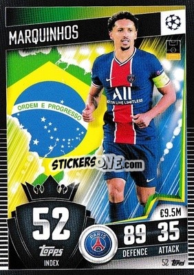 Sticker Marquinhos - Match Attax 101. Season 2020-2021
 n. 52 - Topps